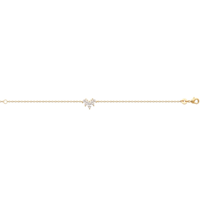 Burren Jewellery 18k gold plate five points to love clear bracelet full