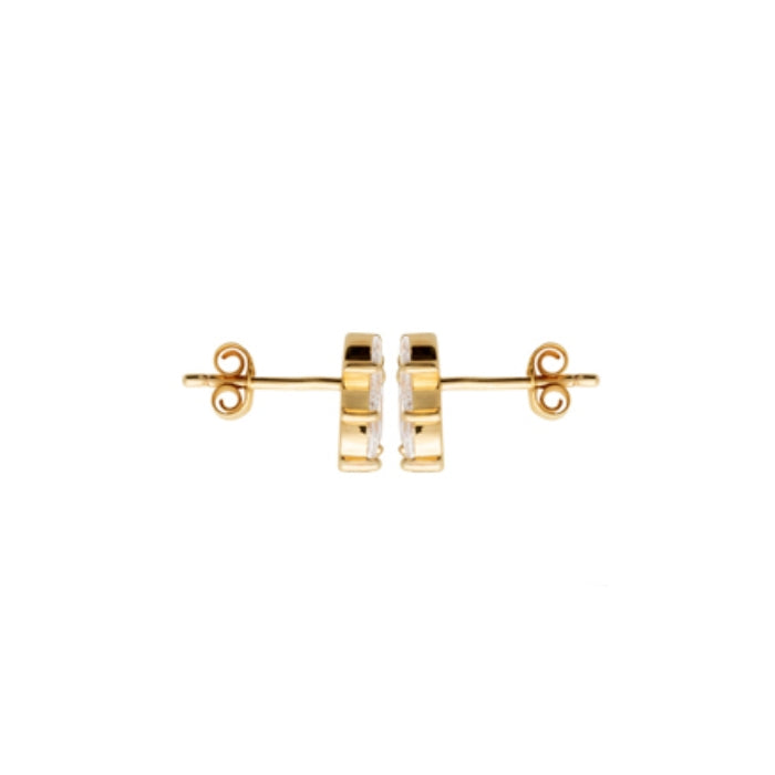 Burren Jewellery 18k gold plate five points to love clear earrings side