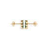 Burren Jewellery 18k gold plate five points to love green earrings side