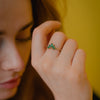 Burren Jewellery 18k gold plate five points to love green ring-model2