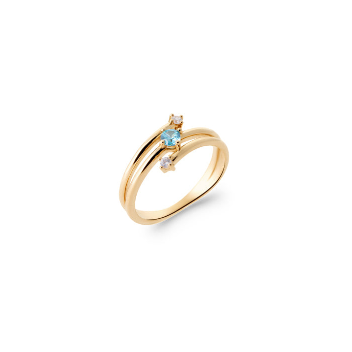 Burren Jewellery 18k gold plate getting closer aqua ring