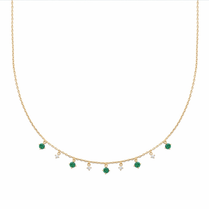 Burren Jewellery 18k gold plate getting closer emerald stone necklace full