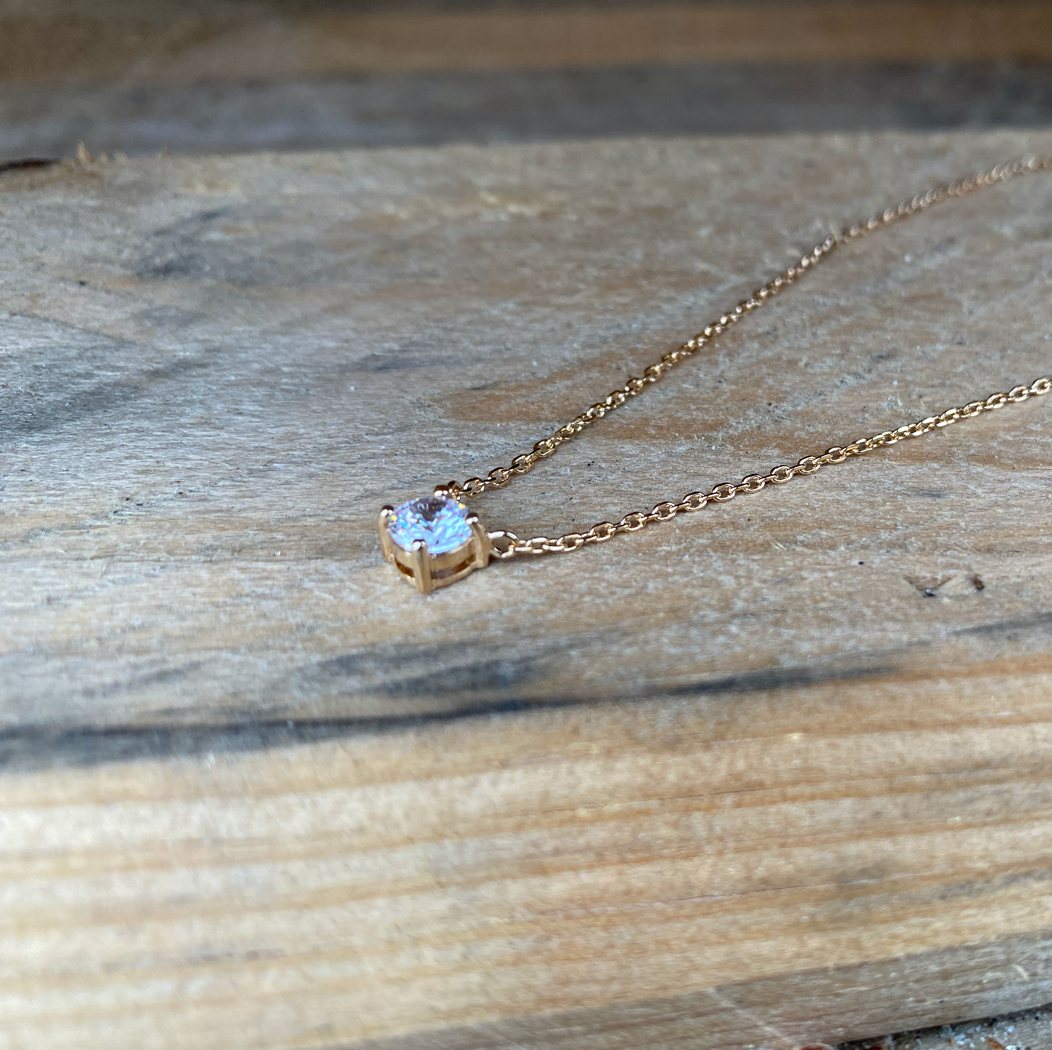 Burren Jewellery 18k gold plate heaven necklace on wood