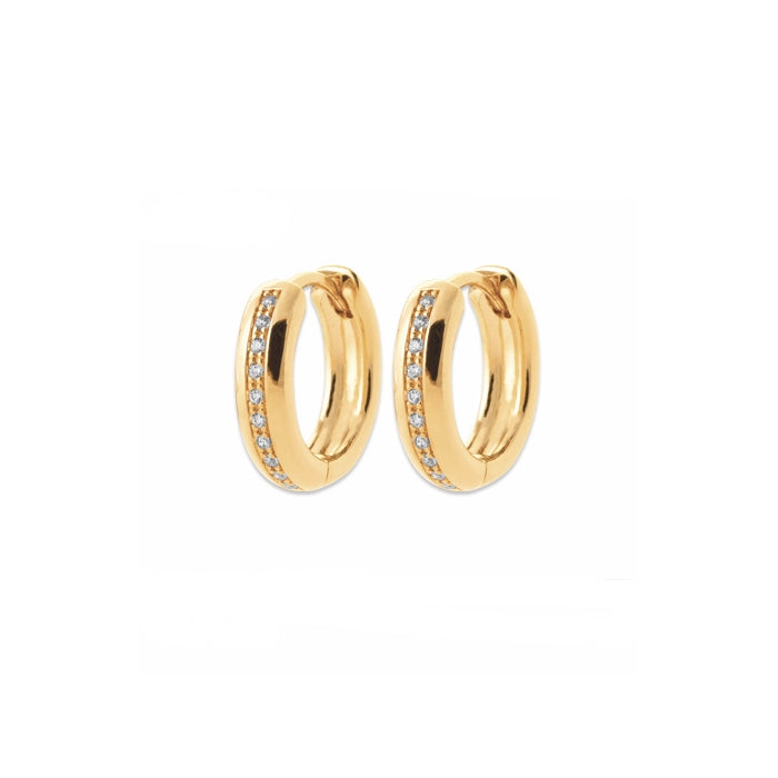 Burren Jewellery 18k gold plate lonely city earrings angle