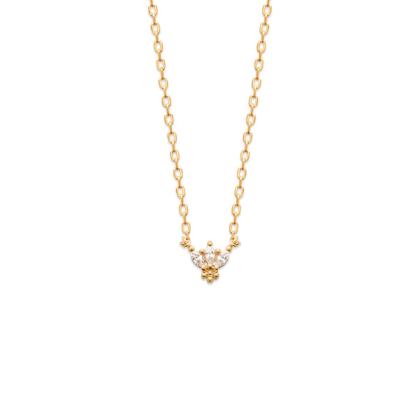 Burren Jewellery 18k gold plate lotus necklace