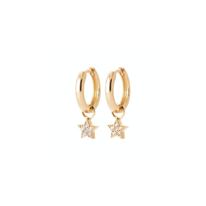 Burren Jewellery 18k gold plate lucky star earrings