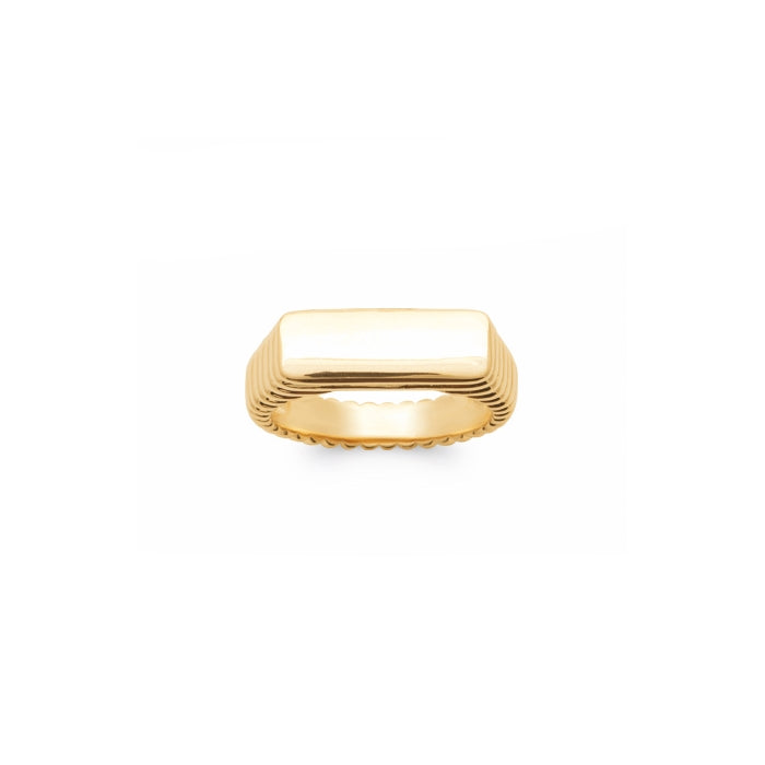 Burren Jewellery 18k gold plate mellow heartbeat ring top