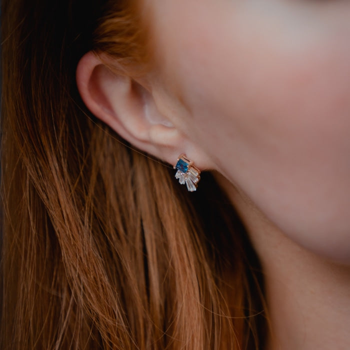 Burren Jewellery 18k gold plate moon wind earrings
