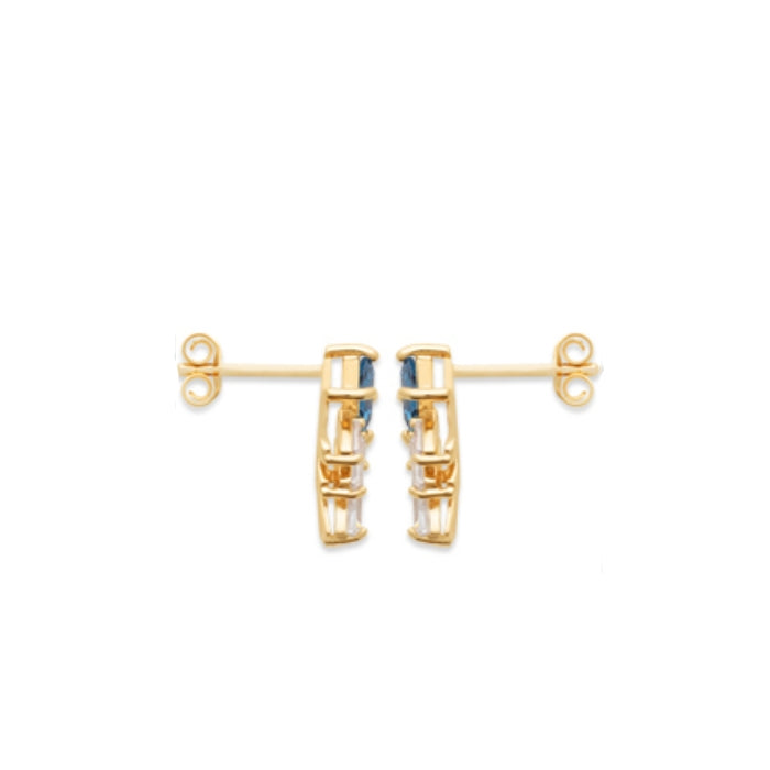 Burren Jewellery 18k gold plate moon wind earrings side