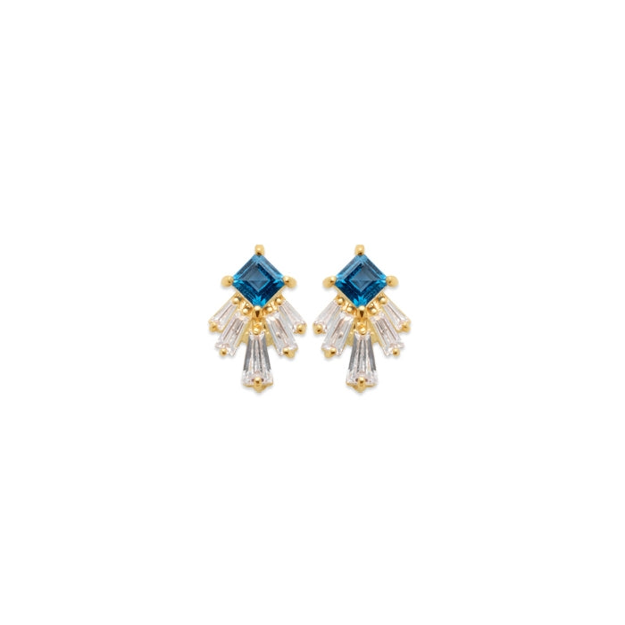 Burren Jewellery 18k gold plate moon wind earrings
