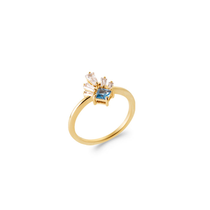 Burren Jewellery 18k gold plate moon wind ring