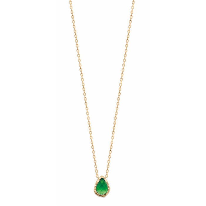 Burren Jewellery 18k gold plate place to call home green necklace full