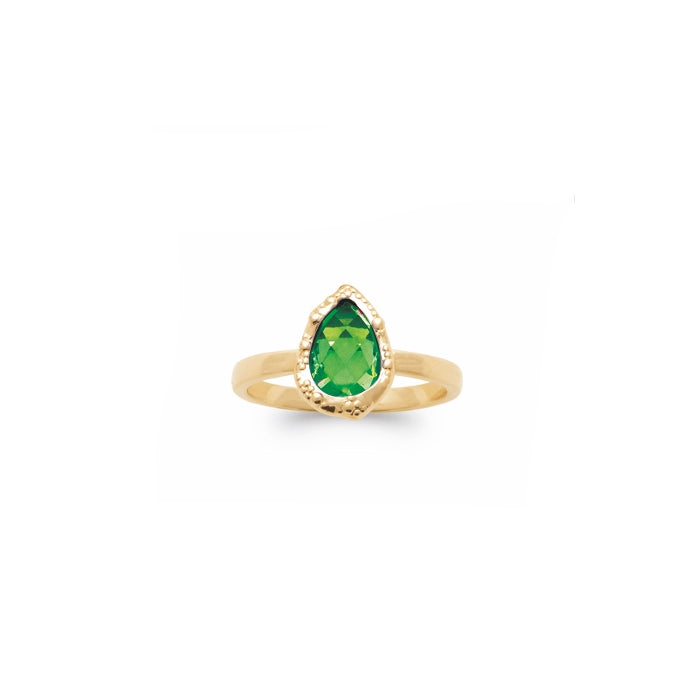 Burren Jewellery 18k gold plate place to call home green ring top