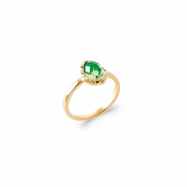 Burren Jewellery 18k gold plate place to call home green ring