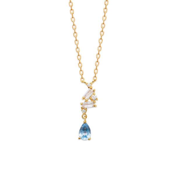 Burren Jewellery 18k-gold plate protective hands blue necklace