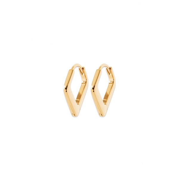 Burren Jewellery 18k gold plate sea breeze huggie earrings angle
