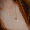Burren Jewellery 18k gold plate spring time necklace model angle