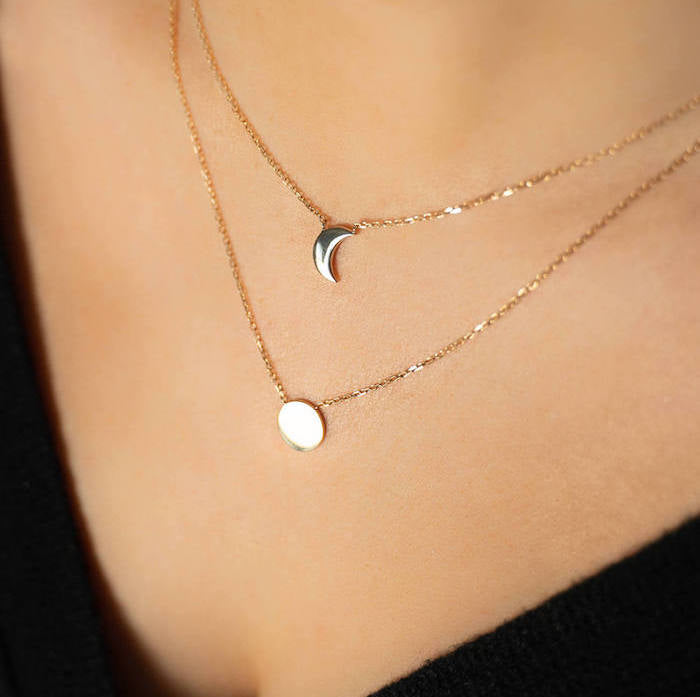 Burren Jewellery 18k gold plate the sun and moon necklace lauren