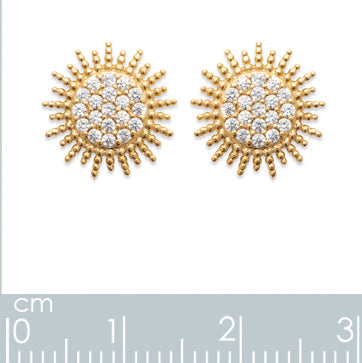 Burren Jewellery 18k gold plate sun burst earrings measurements