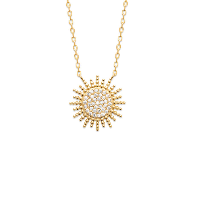 Burren Jewellery 18k gold plate sun burst necklace