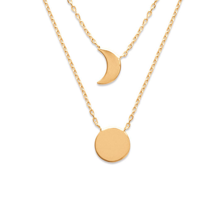 Burren Jewellery 18k gold plate the sun and moon necklace
