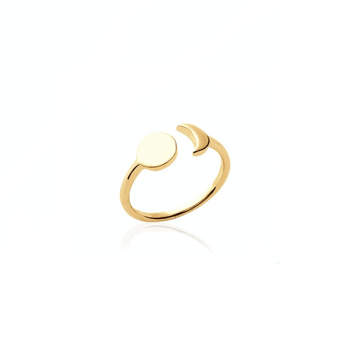 Burren Jewellery 18k gold plate the sun and moon ring front view