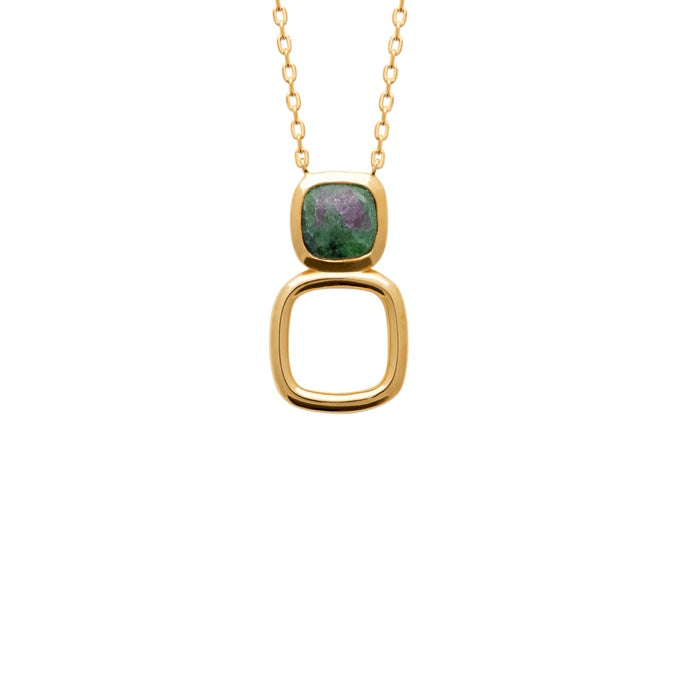 Burren Jewellery 18k gold plate where we should be ruby zoisite necklace