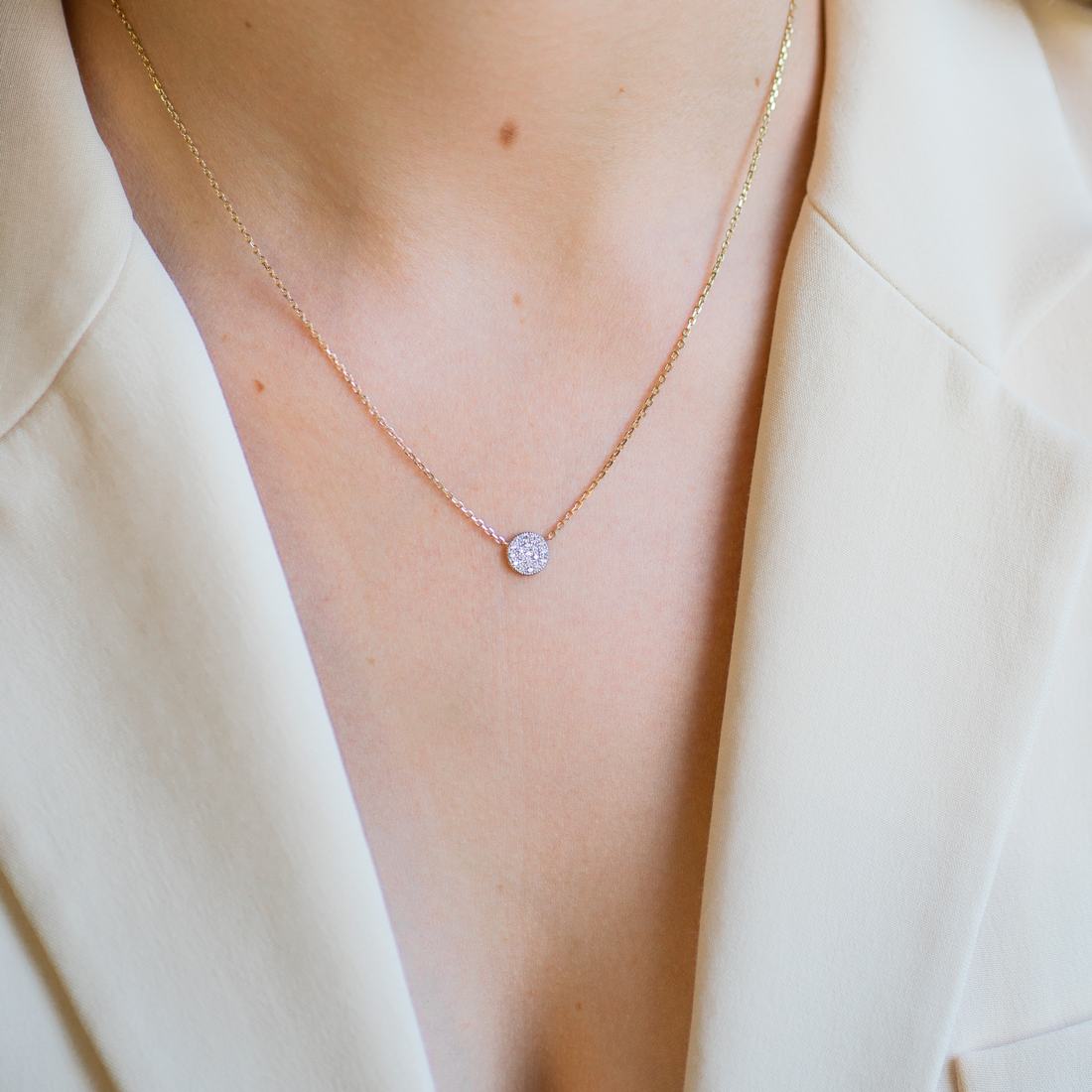 Burren Jewellery 18k gold plated Pav Ehh necklace model
