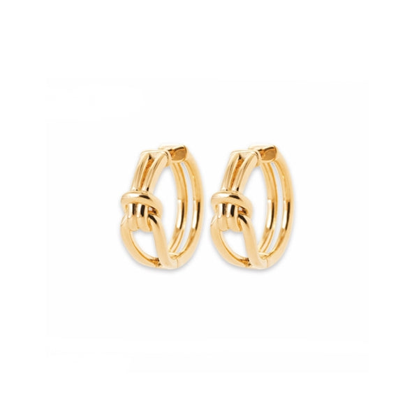 Burren Jewellery 18k gold plated all tied up earrings angle