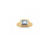 Burren Jewellery 18k gold plated crystalline aqua stone ring top