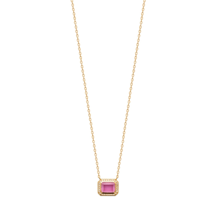 Burren Jewellery 18k gold plated crystalline ruby stone necklace full