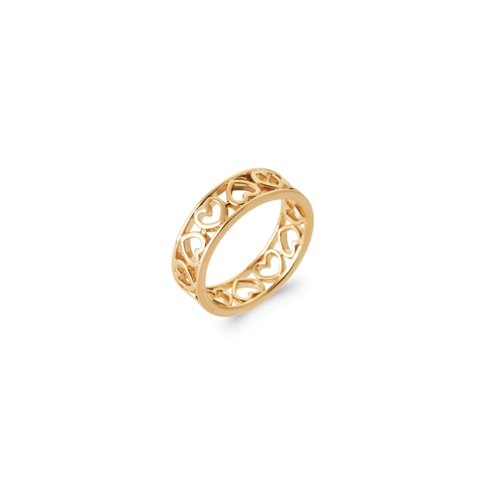 Burren Jewellery 18k gold plated kiss me twice ring