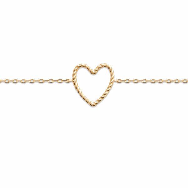 Burren Jewellery 18k gold plated ropped into love bracelet