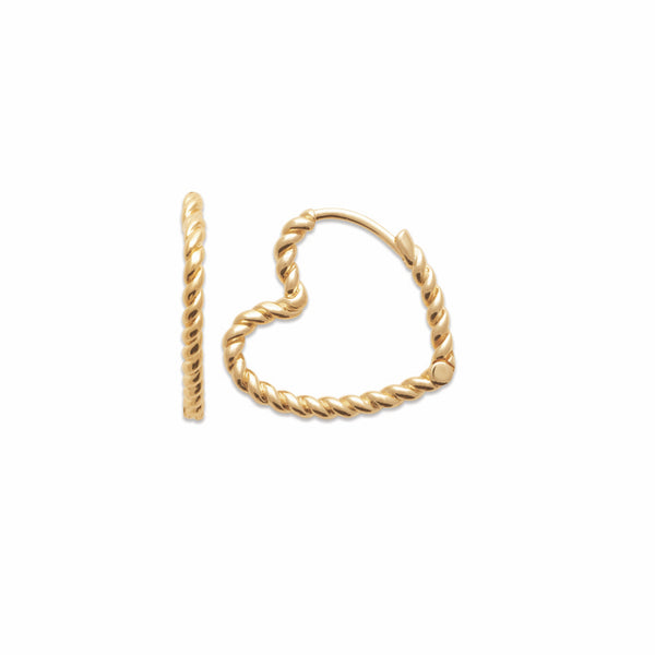 Burren Jewellery 18k gold plated roped into love earrings