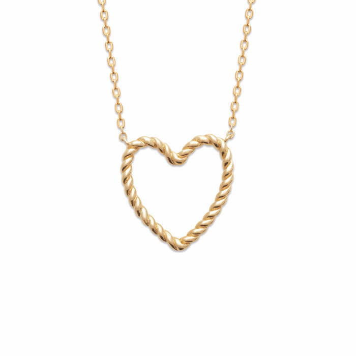 Burren Jewellery 18k gold plated ropped into love necklace