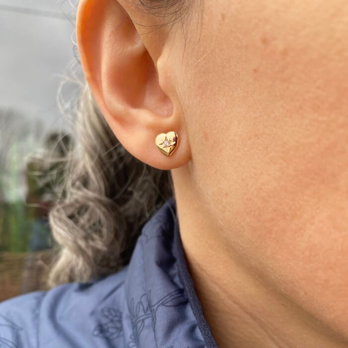 Burren Jewellery 18k gold plated turn back your heart earrings lifestyle