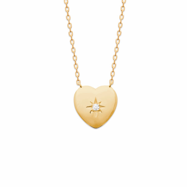 Burren Jewellery 18k gold plated turn back your heart necklace