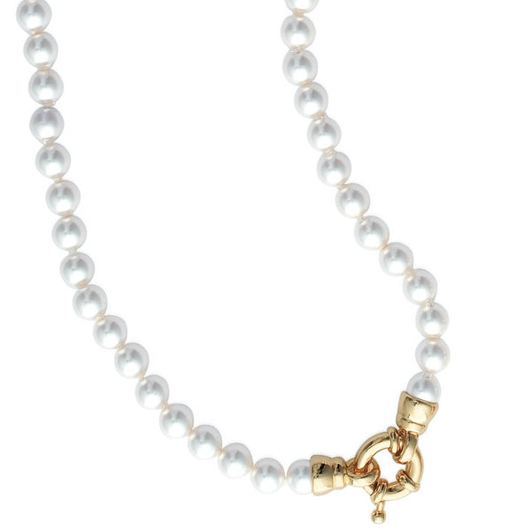 Burren Jewellery grace pearl necklace with 18k gold plate clasp