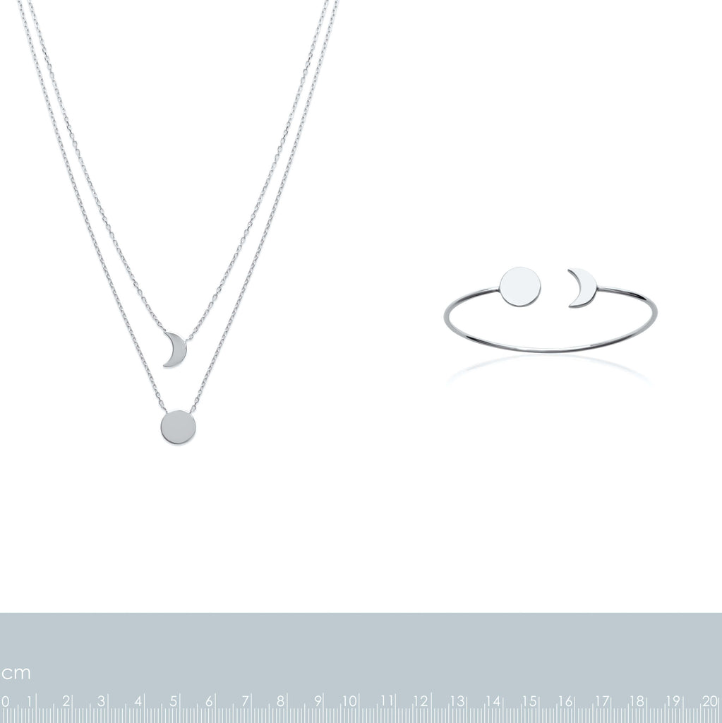 Burren Jewellery Silver the sun and moon necklace measurements