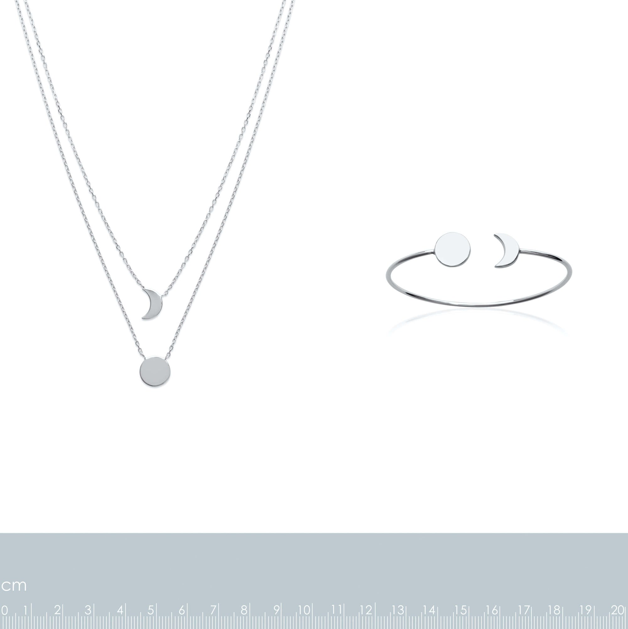 Burren Jewellery Silver the sun and moon necklace