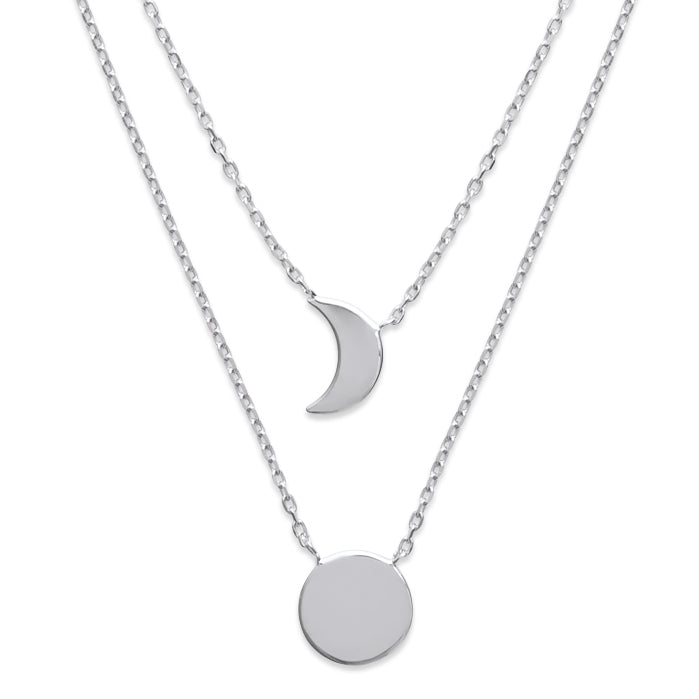 Burren Jewellery Silver the sun and moon necklace