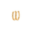 Burren jeweller 18k gold plated Rise to the occasion hoop earrings front view