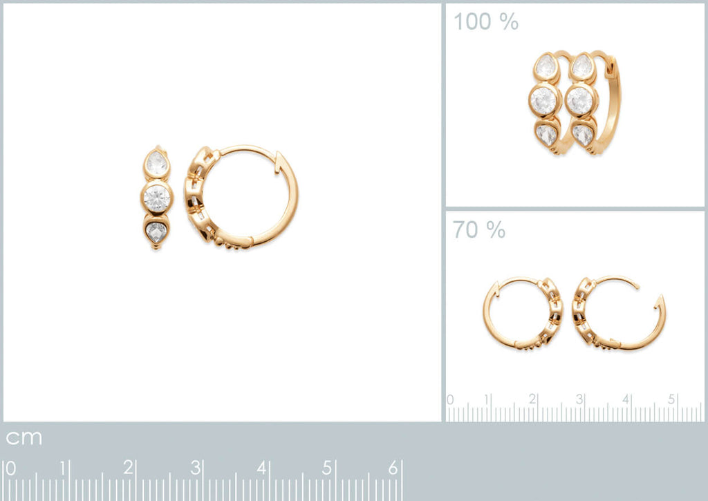 Burren jewellery 18k gold plated Jack knife earrings measurements