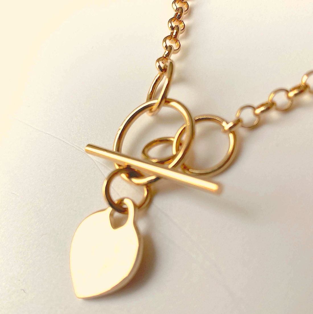 Burren jewellery 18k gold plated Jump throught hoops for you chain necklace creative