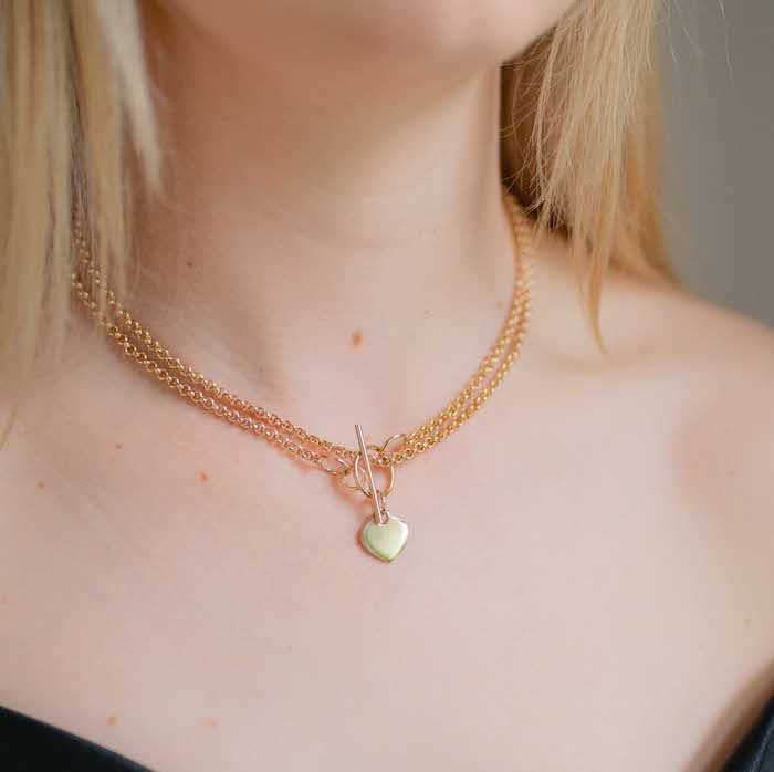 Burren jewellery 18k gold plated Jump throught hoops for you chain necklace model 3
