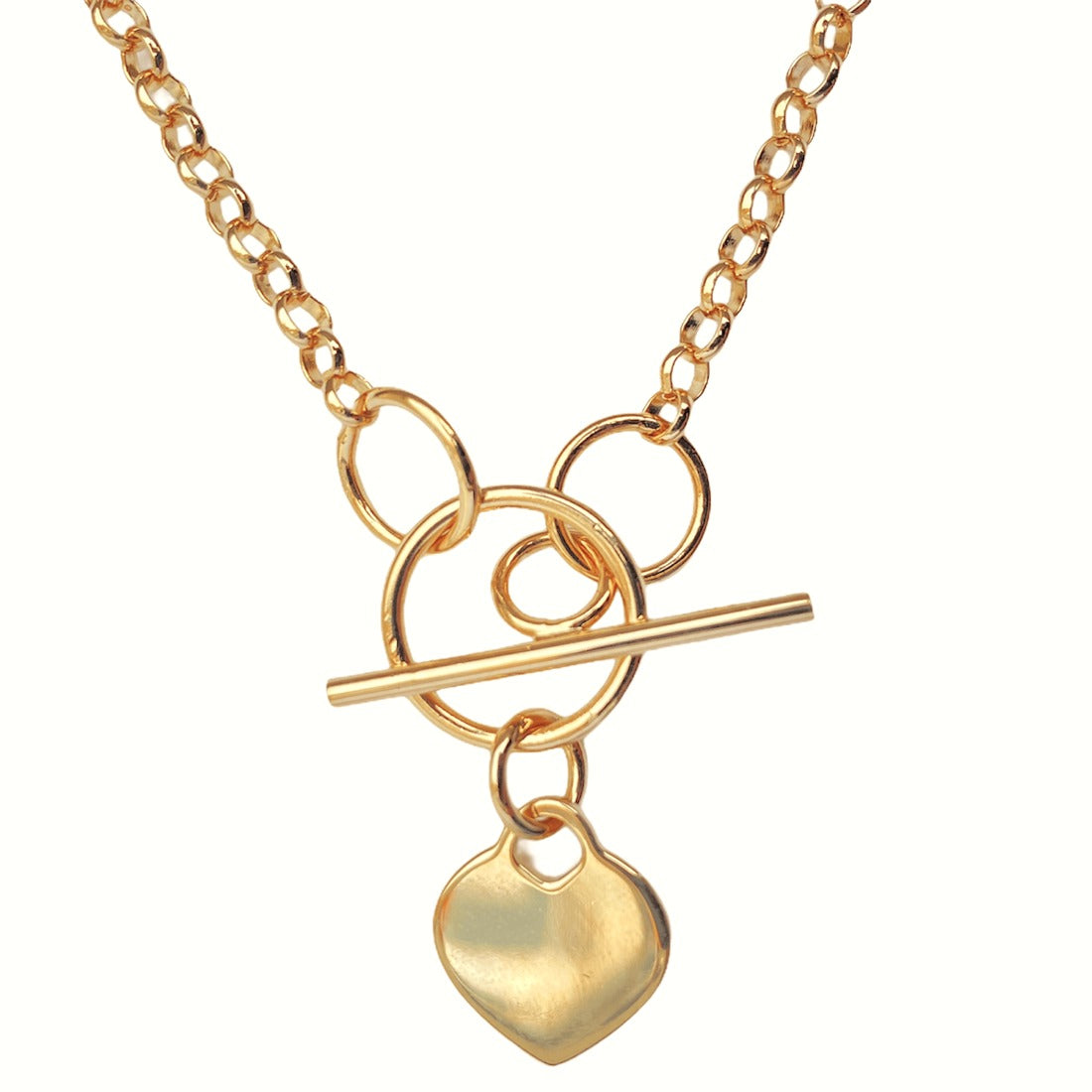Burren jewellery 18k gold plated Jump throught hoops for you chain necklace