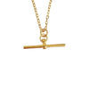 Burren jewellery 18k gold plated blast from the past Tbar necklace