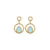 Burren Jewellery The Pair A Yea 18K gold plate earring with blue agate pear shape stone set