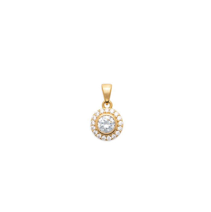 18K gold plate ‘Rising Sun’ Pendant set with Cubic Zirconia’s in a cluster style
