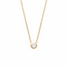 18K gold plate ‘Round About Midnight’ Necklace with centre Cubic Zircon stone in rub over setting